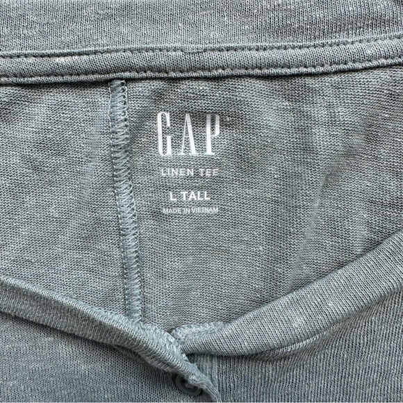 GAP Women's Sage Green Linen Blend Henley Top - Picture 2 of 8